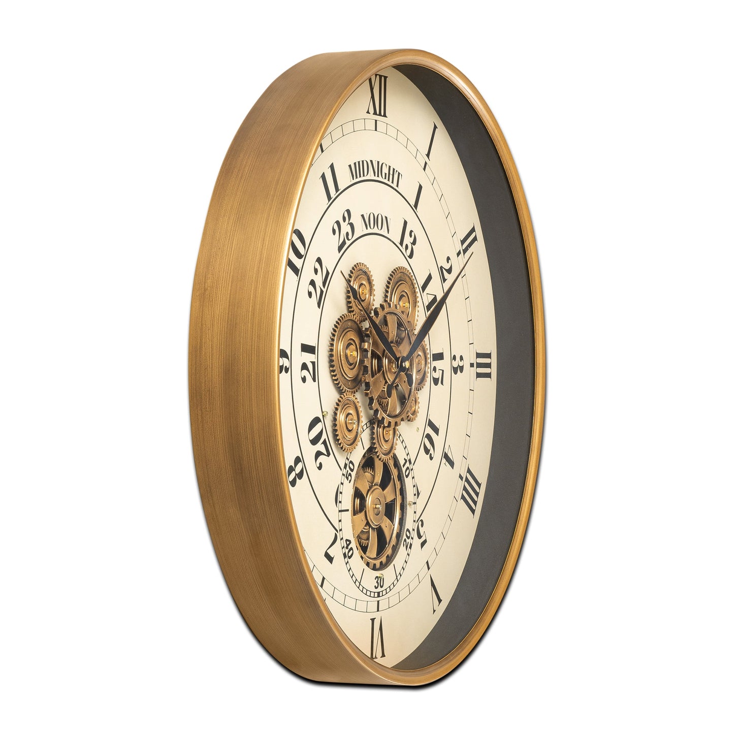 Mystic Motion Luxury Designer Watches Wall Clock For Living Room With Moving Gear Mechanism Buy Wall Clock Online - Big (White) (Steel Body)
