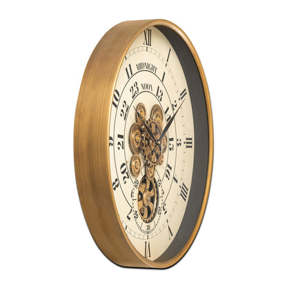 Mystic Motion Luxury Designer Watches Wall Clock For Living Room With Moving Gear Mechanism Buy Wall Clock Online - Big (White) (Steel Body)