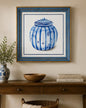 Blue & White Framed Wall art - 12"x12"