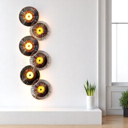 Glowave® Modern Flower Amber Glass LED Wall Light Decoration Lamp for Living Room Bedroom Bedside Home Decor - Warm White (3 Flower Lamp)