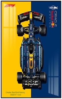 LEGO Technic 42206 Red Bull RB20 F1 Car Wall Plate, Compatible with Le/Go Car Display, Gift Ideas for Lego Vehicle Wall Mount Lovers, Wall Plate Only