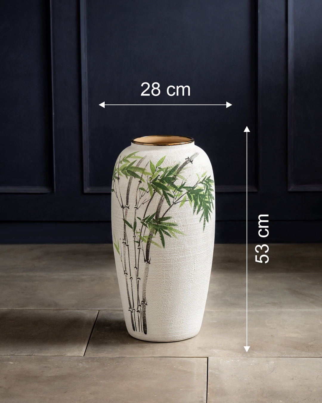 Hand Painted Bamboo Art Floor Vase - Medium
