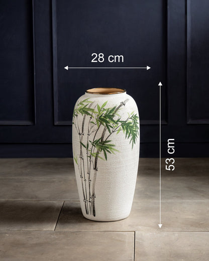 Hand Painted Bamboo Art Floor Vase - Medium