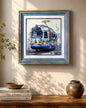 Blue & White Framed Wall art - 12"x12"