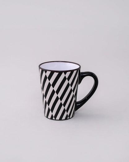 Strio Diagonal Ceramic Coffee Mug - Set Of 4