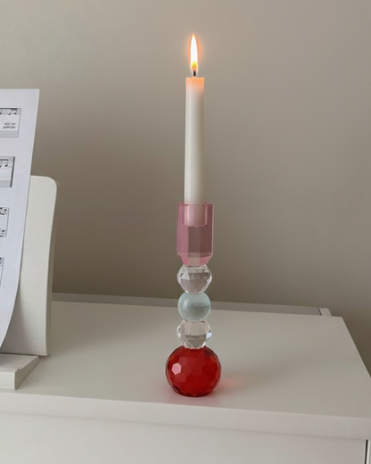 Roselle Crystal Sphere Candle Holder - Big