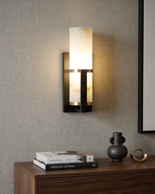 Ivory Stone Luxe Wall Sconce - Smoky