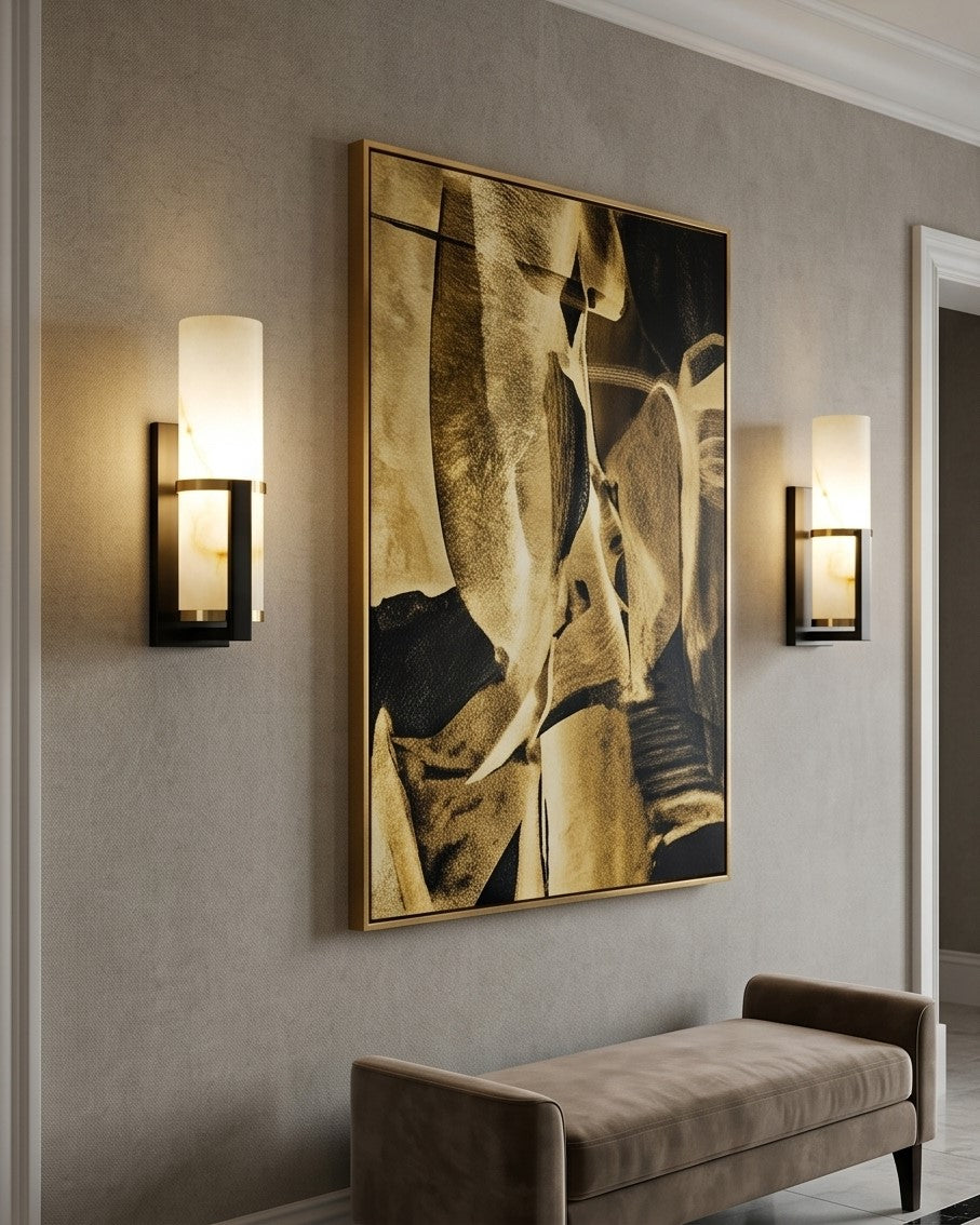Ivory Stone Luxe Wall Sconce - Smoky