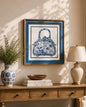 Blue & White Framed Wall art - 12"x12"