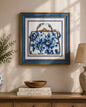 Blue & White Framed Wall art - 12"x12"