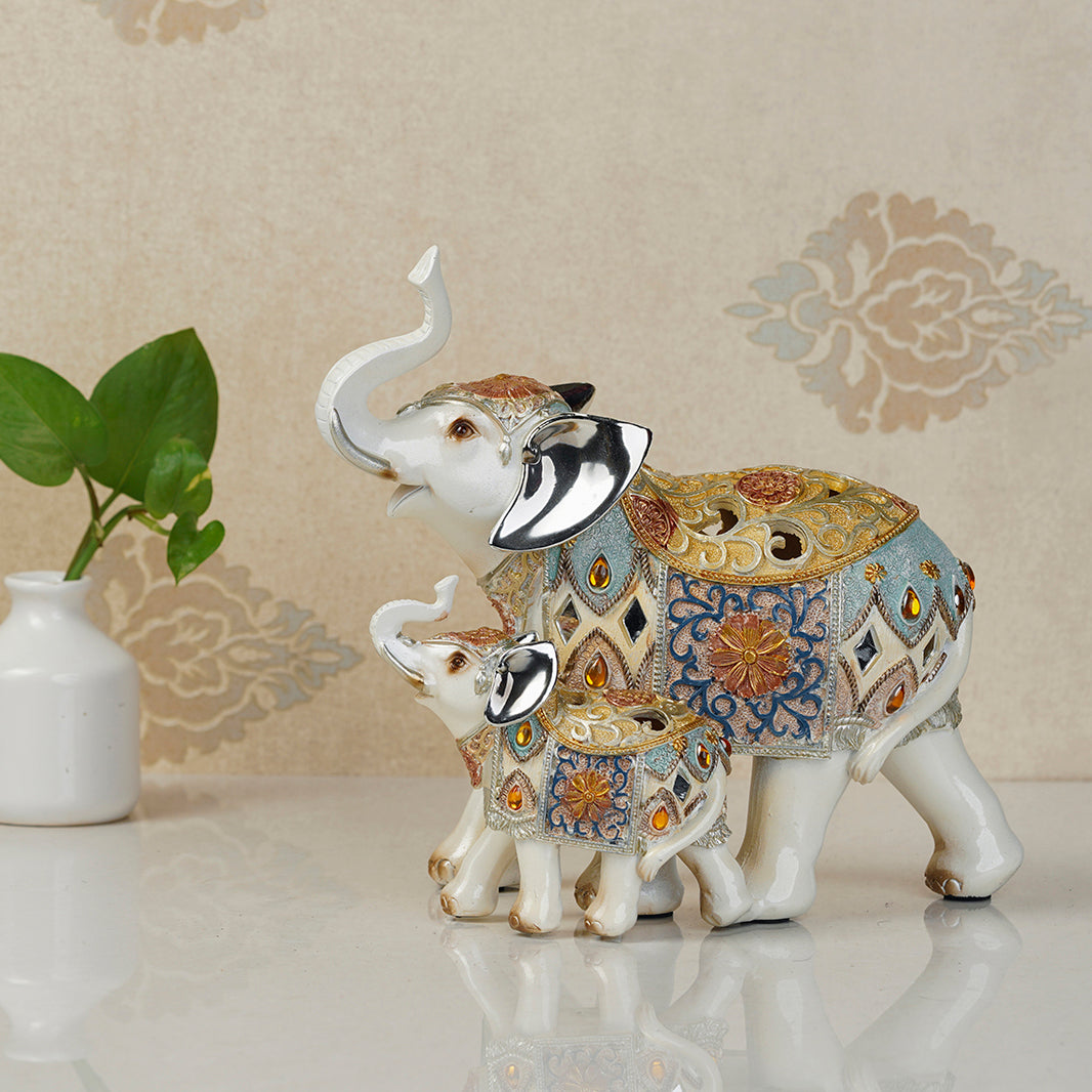 The Agra Royal Elephant Table Decoration Showpiece - Pair