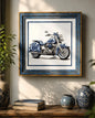 Blue & White Framed Wall art - 12"x12"