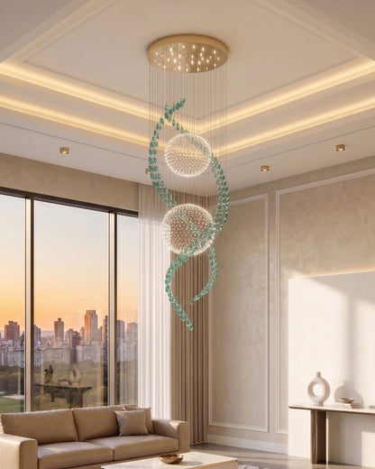 Luxury Spiral Crystal Ring Chandelier