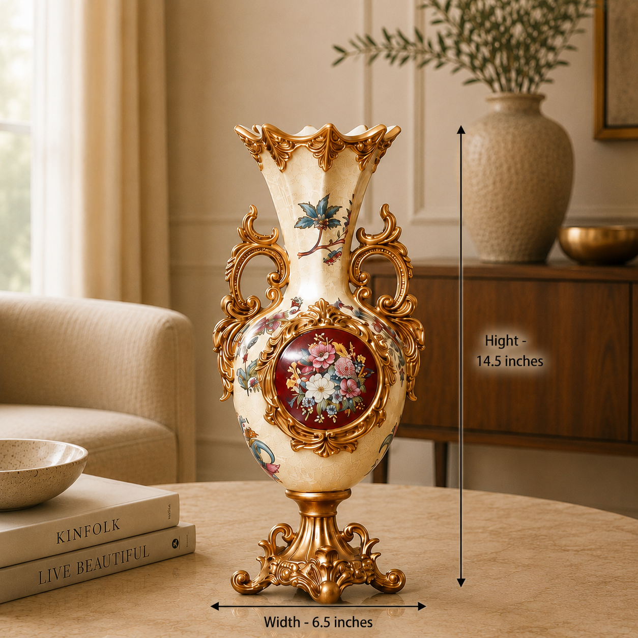 Crown Elegance Vase & Showpiece for Home & Item for Home Decoration