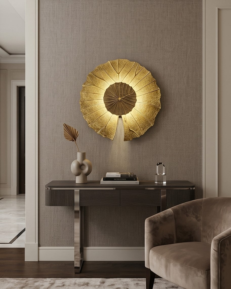 Metallic Leaf Wall Light