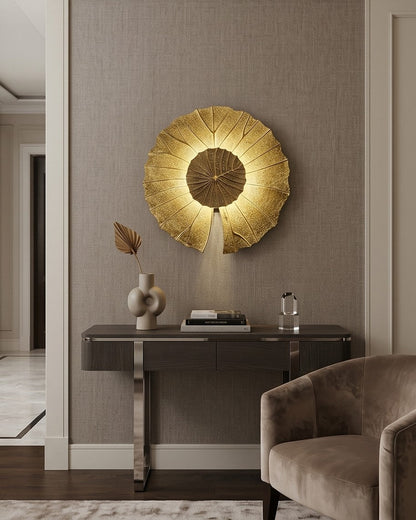 Metallic Leaf Wall Light
