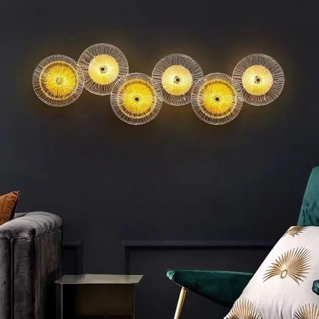 Glowave® Modern Flower Amber Glass LED Wall Light Decoration Lamp for Living Room Bedroom Bedside Home Decor - Warm White (3 Flower Lamp)