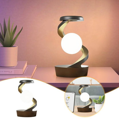Bigsmall Leviosa Rotating Suspension Lamp with Wireless Charger | Hovering Floating Light | Colorful Modes | Hand Wave Sensor | Modern Spiral LED Night Lamp for Bedroom and Living Room Home Decor