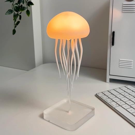 Jellyfish Lamp Sound Activated Jelly Fish Light Lamp with Dancing Legs Baby Room Decor Aesthetic Gifts for Girls, Boys Friends & Ocean Lovers Night Lamps Mood USB Rechargeable Table Lamp