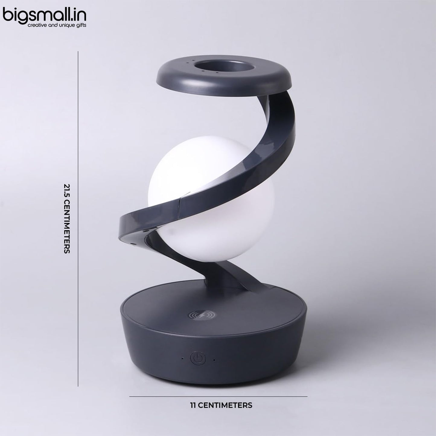 Bigsmall Leviosa Rotating Suspension Lamp with Wireless Charger | Hovering Floating Light | Colorful Modes | Hand Wave Sensor | Modern Spiral LED Night Lamp for Bedroom and Living Room Home Decor