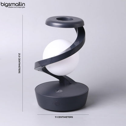 Bigsmall Leviosa Rotating Suspension Lamp with Wireless Charger | Hovering Floating Light | Colorful Modes | Hand Wave Sensor | Modern Spiral LED Night Lamp for Bedroom and Living Room Home Decor