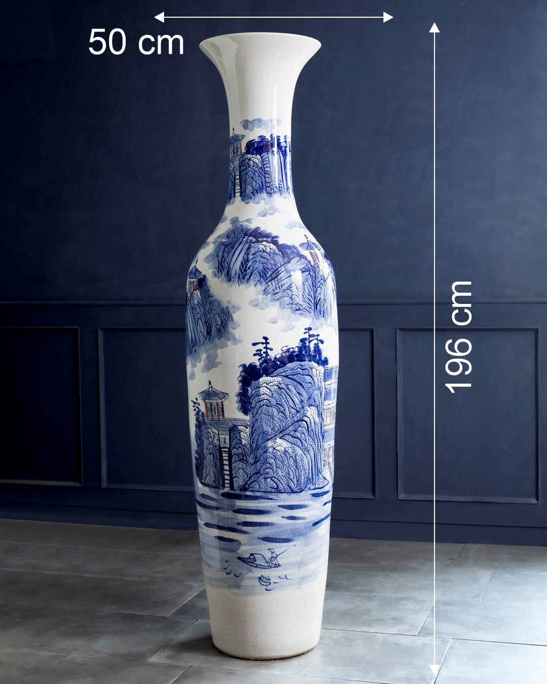 Grand Heritage Landscape Tall Floor Vase - 6.4 Ft