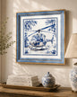 Blue & White Framed Wall art - 12"x12"