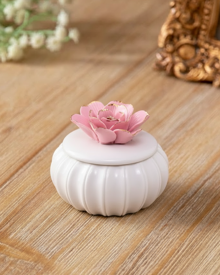 Ivory Blossom Trinket Keeper - Pink