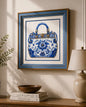 Blue & White Framed Wall art - 12"x12"