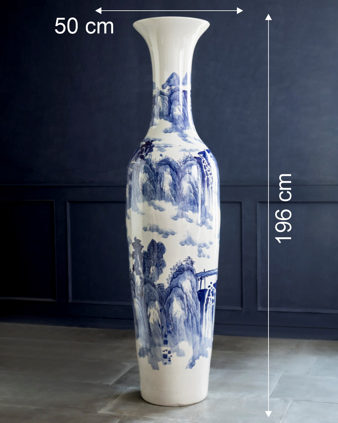 Majestic Mist Landscape Tall Floor Vase - 6.4 Ft