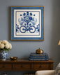 Blue & White Framed Wall art - 12"x12"
