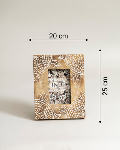 Bohemian Floral Carved Photo Frame