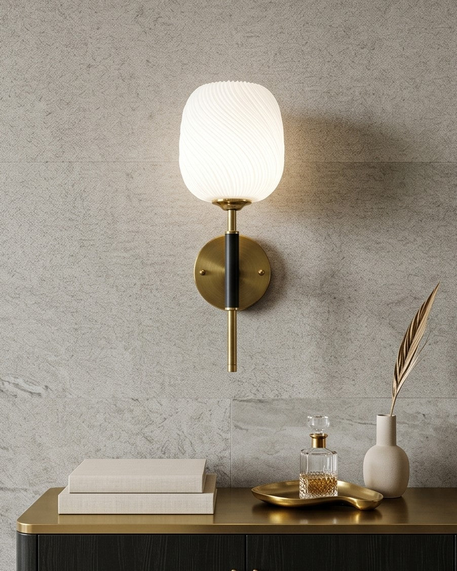 Ribbed Opal Wall Sconce