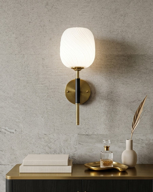 Ribbed Opal Wall Sconce