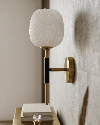 Ribbed Opal Wall Sconce