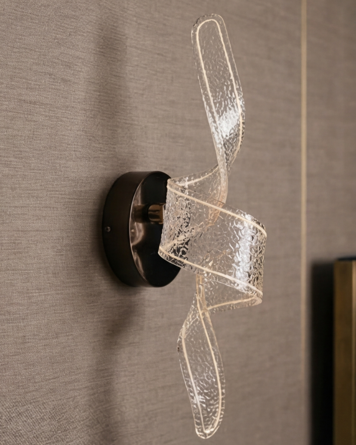 Twisted Crystal Ribbon Wall Light