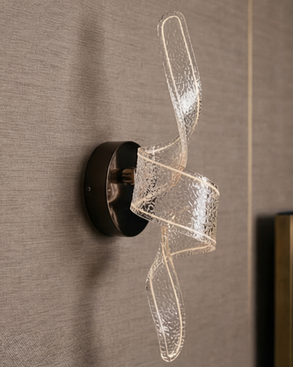 Twisted Crystal Ribbon Wall Light