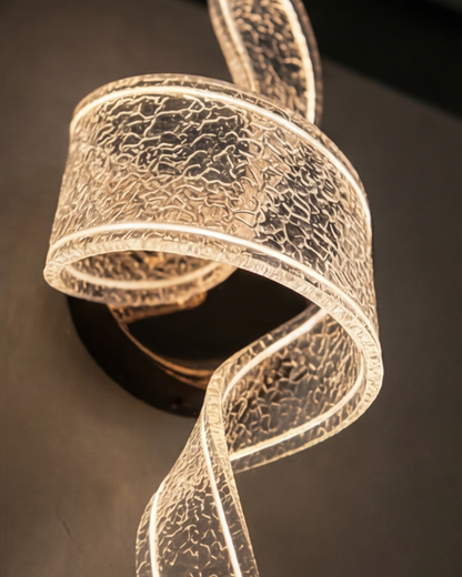 Twisted Crystal Ribbon Wall Light