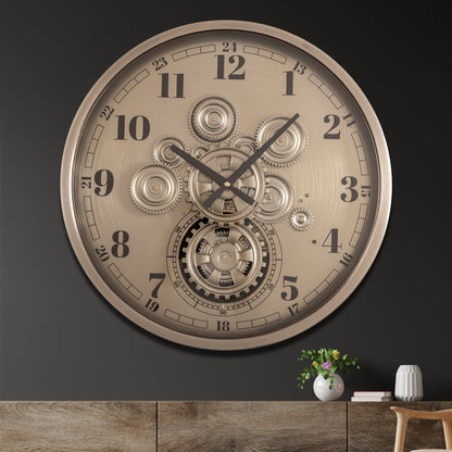 Infinity Dial Luxury Antique Wall Clock For Living Room With Moving Gear Mechanism Buy Wall Clock Online - Medium (Steel Body)