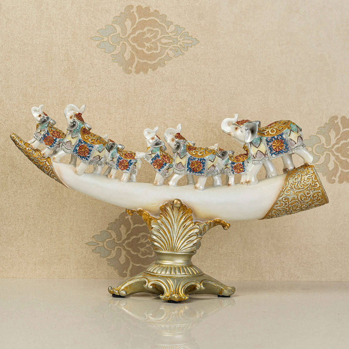The Jaipur Royal Elephant Family Table Decoration Showpiece & Home Decoration Items