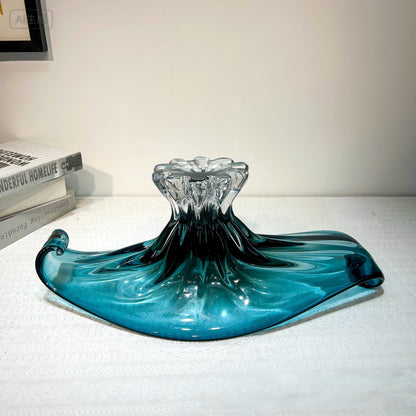 Glacier Wave Luxe Handblown Glass Vase & Decorative showpiece