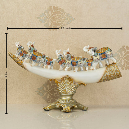 The Jaipur Royal Elephant Family Table Decoration Showpiece & Home Decoration Items