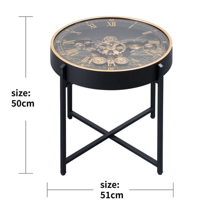 Dial Craft Luxe Tea Table Clock With Moving Gear Mechanism (Steel Body)