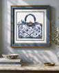 Blue & White Framed Wall art - 12"x12"