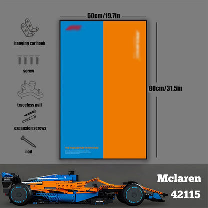 Car Wall Mount for Lego Mclaren F1 42141, Display Wallboard for Lego Car, Adult Collectibles Car Wall Mounted for Building Blocks, Gifts for Lego Lovers (Excluding Cars)