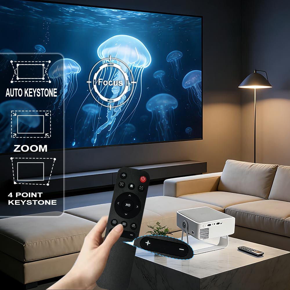 TOPTRO MAHAA PRO Smart Projector 4K Ultra HD, High Brightness 14000 Lumen, Rotatable, 1080p Native, Supports NetFlix, YouTube, Prime & More, Auto [ Focus | Keystone ], HDMI, WiFi, BT, USB