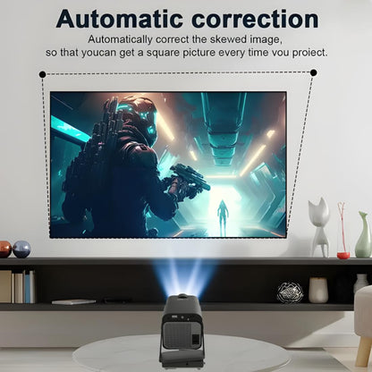 Noicas HY320 Smart LED Projector 1080P Full HD, 10000 Lumens, WiFi 6, Android 11.0 (5000 lm / 1 Speaker/Wireless/Remote Controller) Portable Projector (Black)