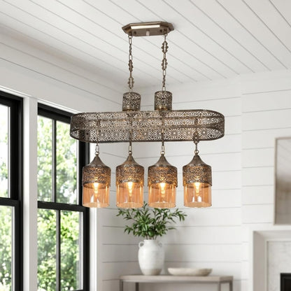 Crystal Chandelier for Living Room | 3-Color Colour (Warm + Natural + Cold White) | Gold Floral Ring Jhumar | Dining Room Ceiling Light | 1200MM