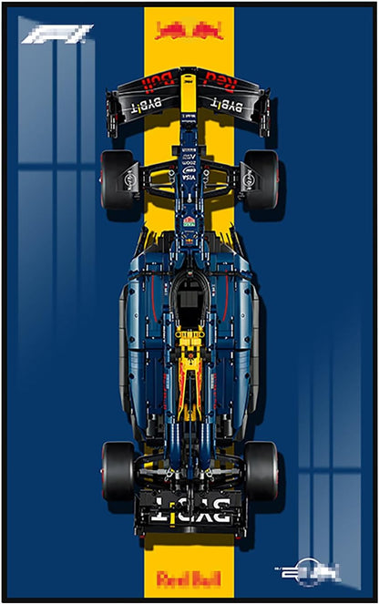 LEGO Technic 42206 Red Bull RB20 F1 Car Wall Plate, Compatible with Le/Go Car Display, Gift Ideas for Lego Vehicle Wall Mount Lovers, Wall Plate Only