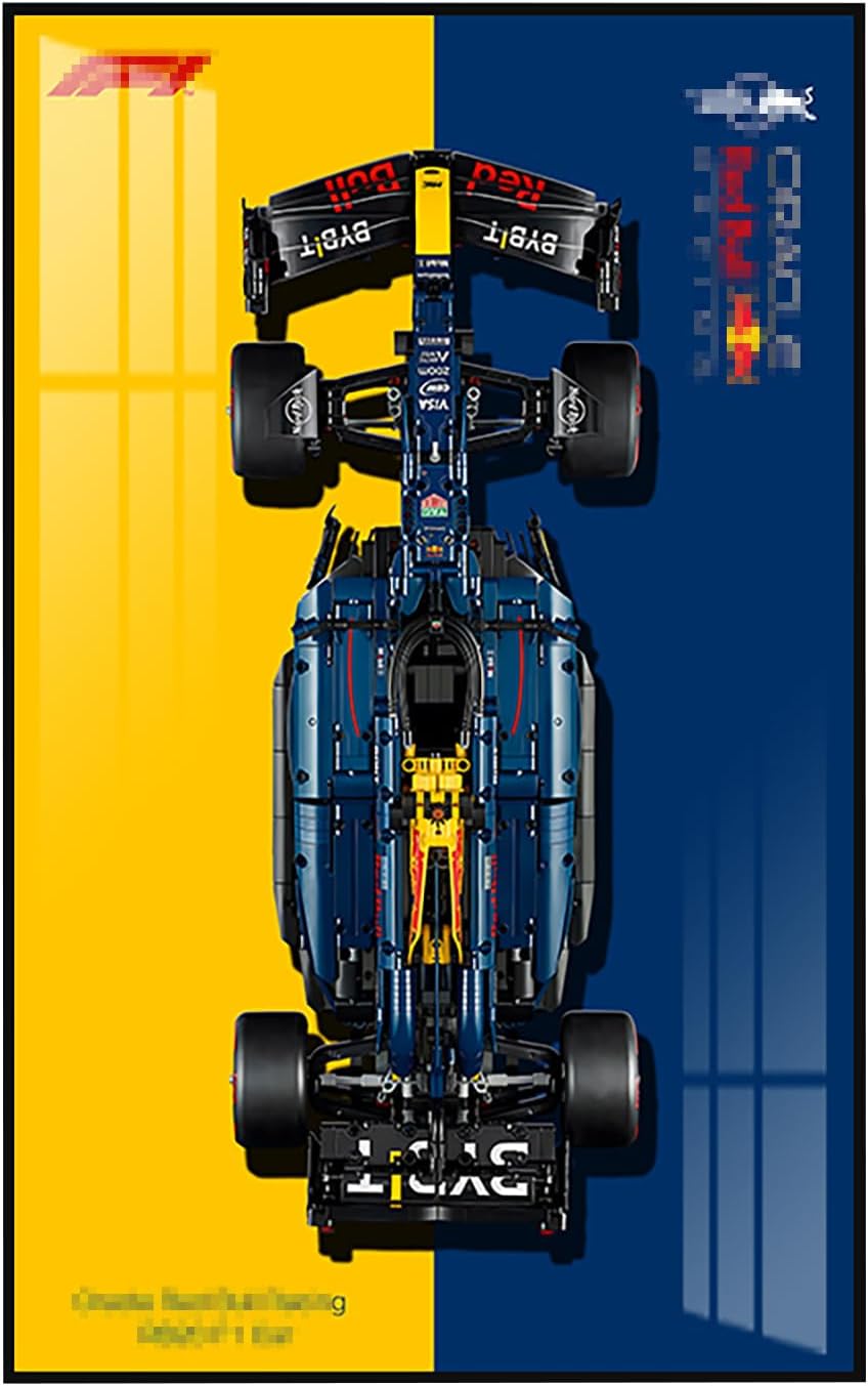 LEGO Technic 42206 Red Bull RB20 F1 Car Wall Plate, Compatible with Le/Go Car Display, Gift Ideas for Lego Vehicle Wall Mount Lovers, Wall Plate Only